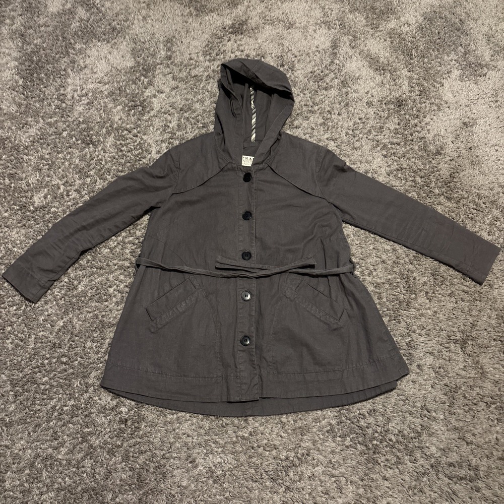 Prairie Underground Gray Belted‎ Hoodie Jacket Womens Small Medium S M Coat Hemp